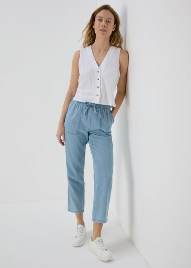 Blue Light Wash Utility Joggers