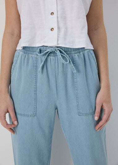 Blue Light Wash Utility Joggers