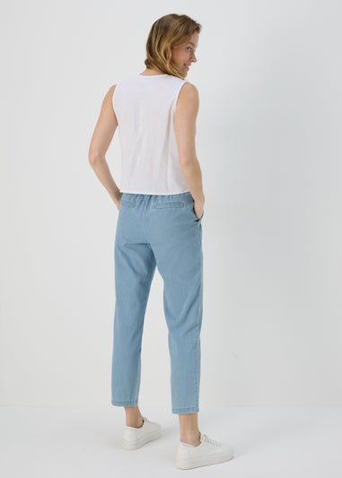 Blue Light Wash Utility Joggers