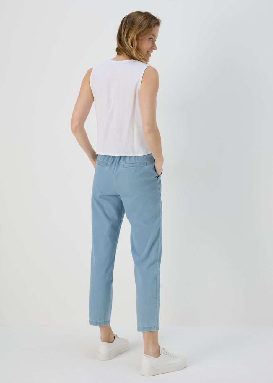 Blue Light Wash Utility Joggers