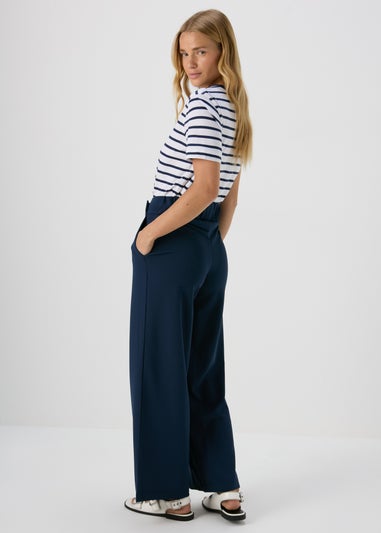 JDY Navy Geggo Button Trousers