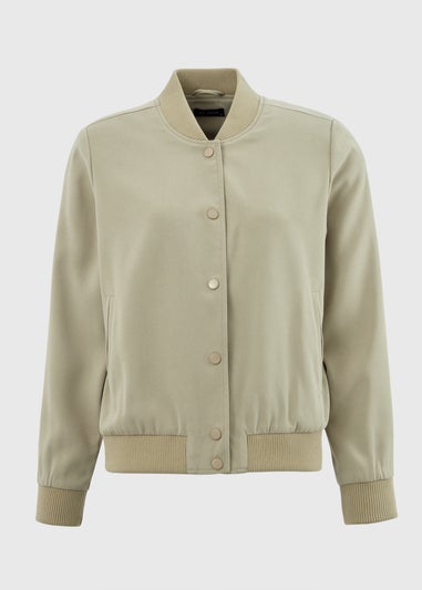 Et Vous Sage Crepe Bomber Jacket