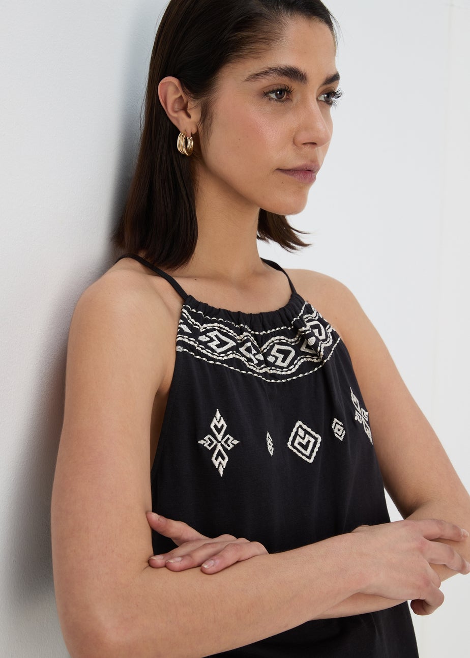 Black Embroidered Cami