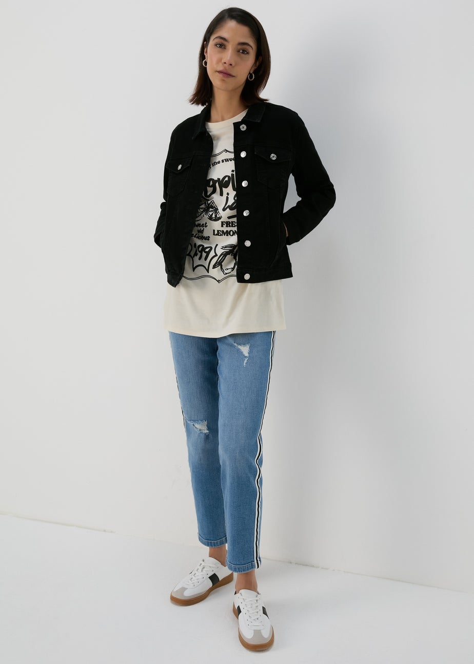 Cream Tropical Island Oversized T-Shirt