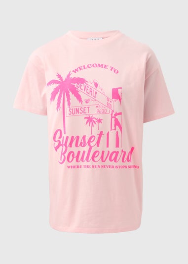 Pink Venice Beach Oversized T-Shirt