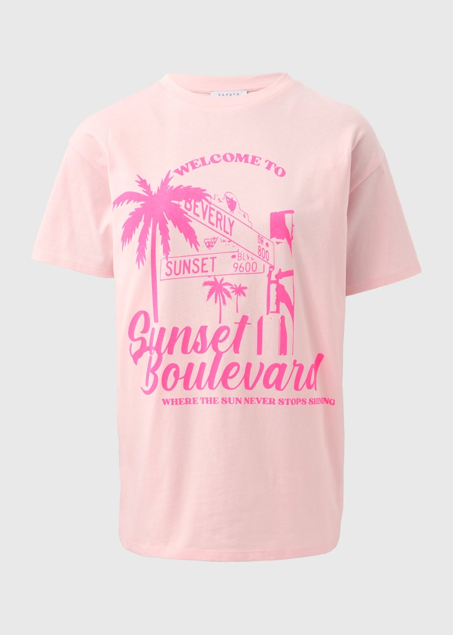 Pink Venice Beach Oversized T-Shirt