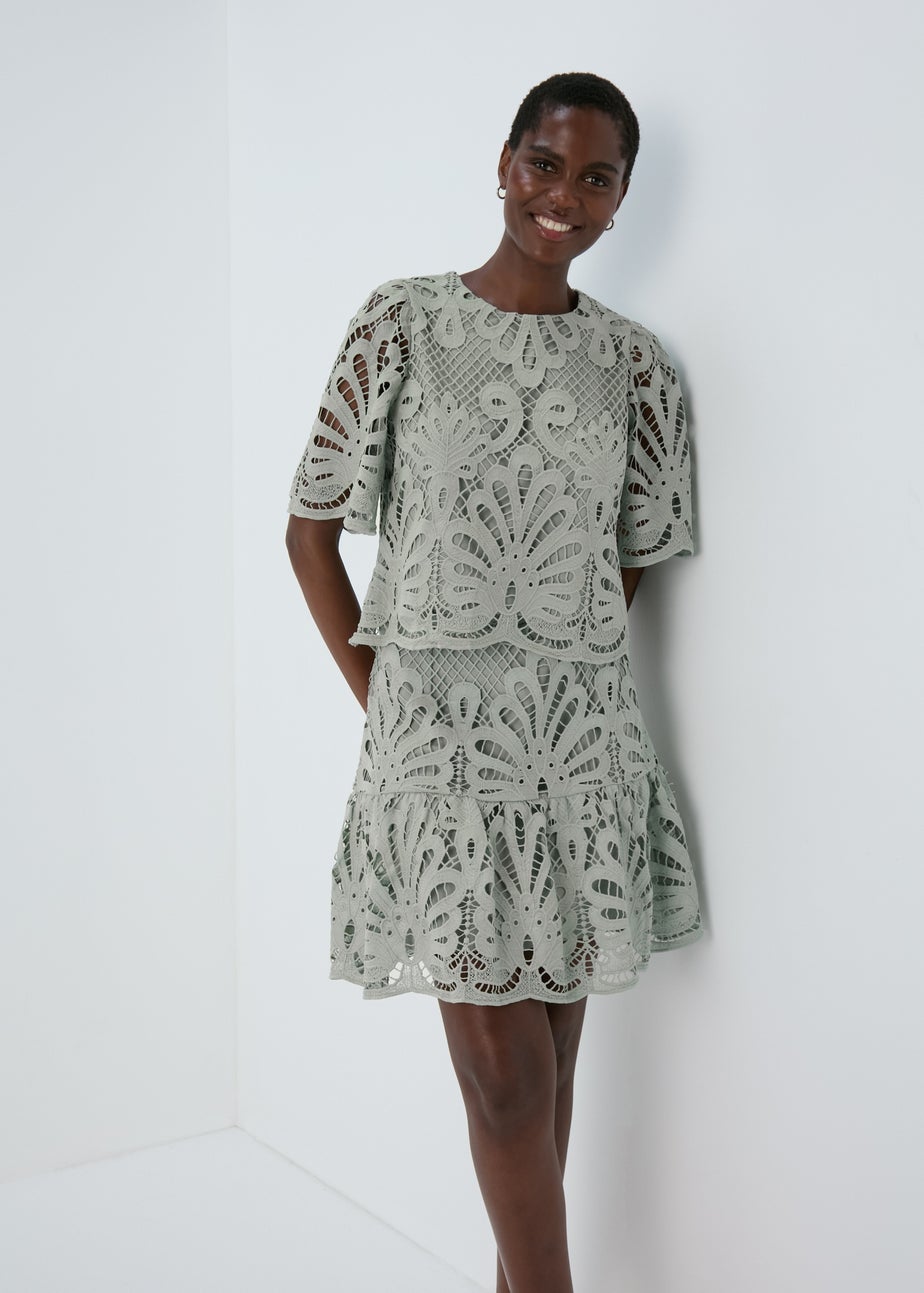 Et Vous Green Lace Box Top