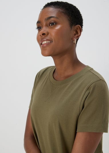 Khaki Mini T Shirt Dress