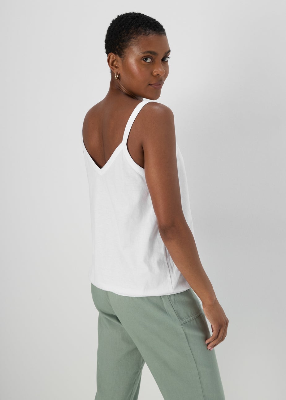 White Plain Frill Cami Top