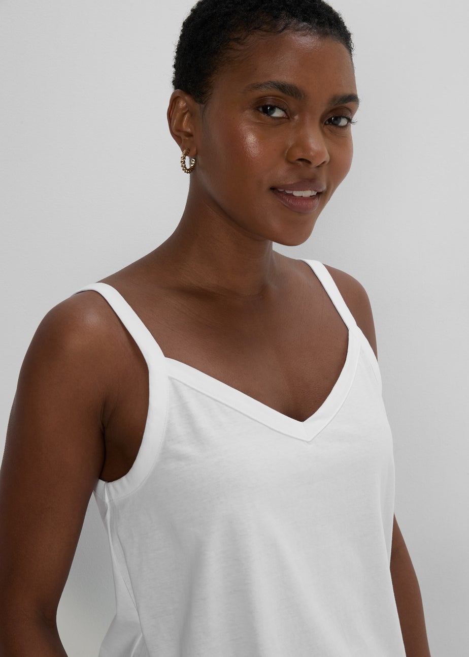 White Plain Frill Cami Top