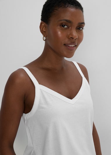 White Plain Frill Cami Top