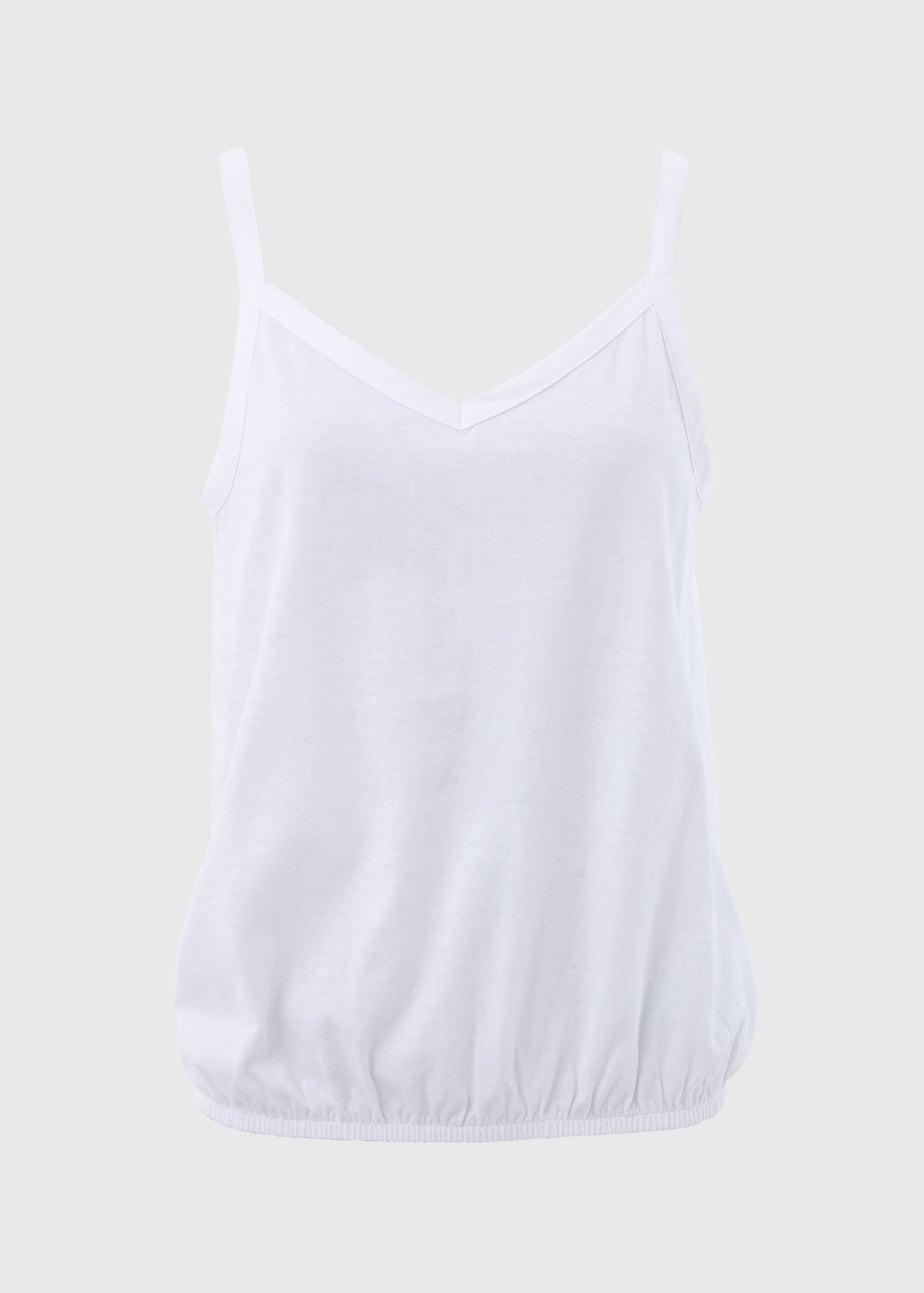 White Plain Frill Cami Top