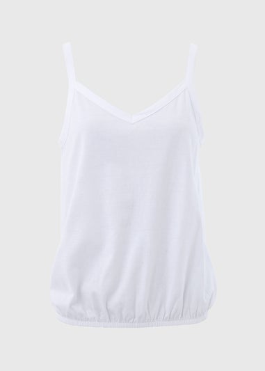 White Plain Frill Cami Top