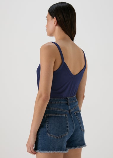 Navy Frill Plain Cami