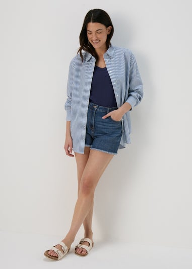 Navy Frill Plain Cami