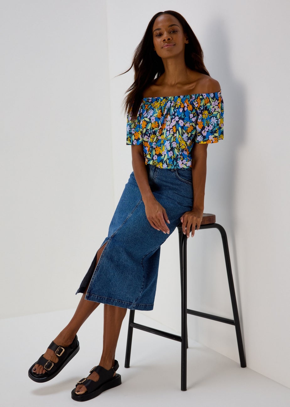 Papaya Petite Multicoloured Bardot Top
