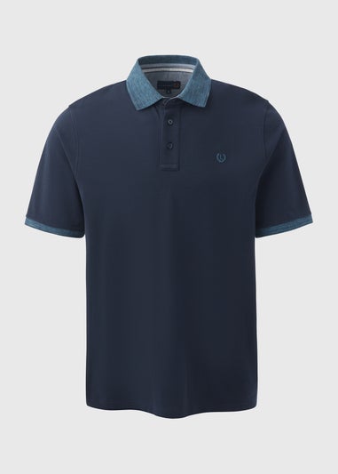 Lincoln Navy Pique Space Dye Polo Shirt