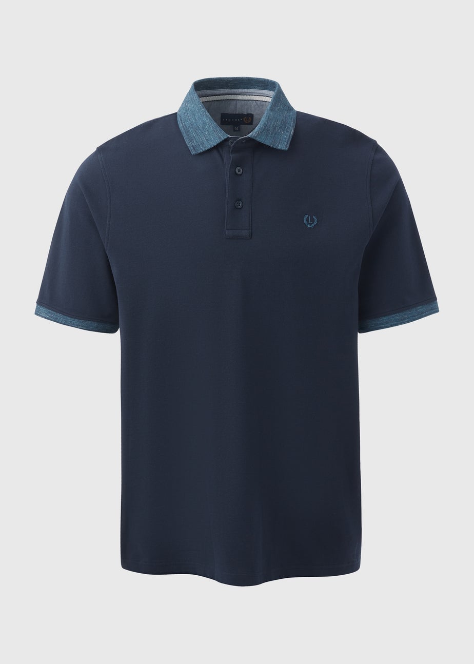Lincoln Navy Pique Space Dye Polo Shirt