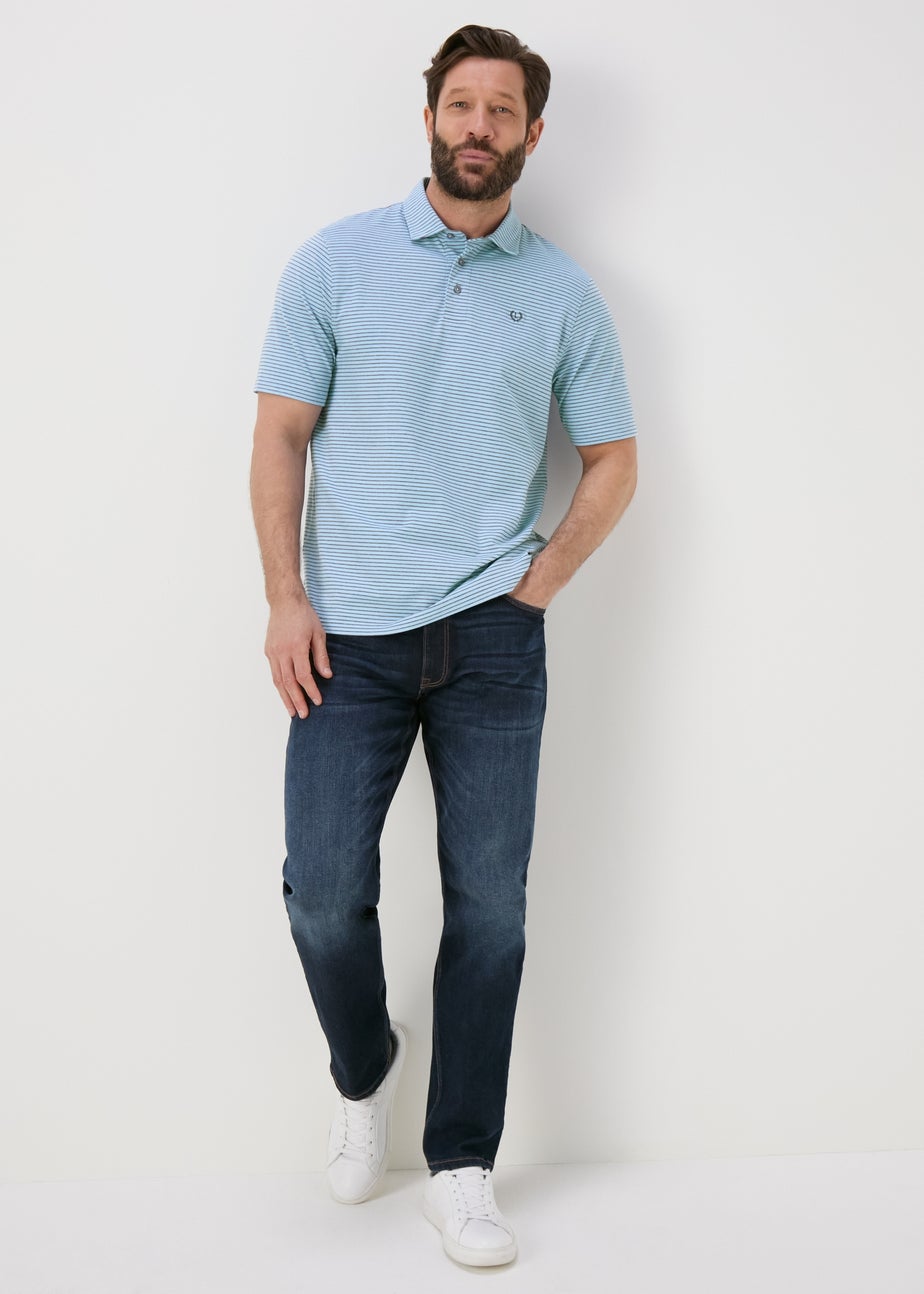 Lincoln Blue Fine Stripe Super Soft Polo Shirt