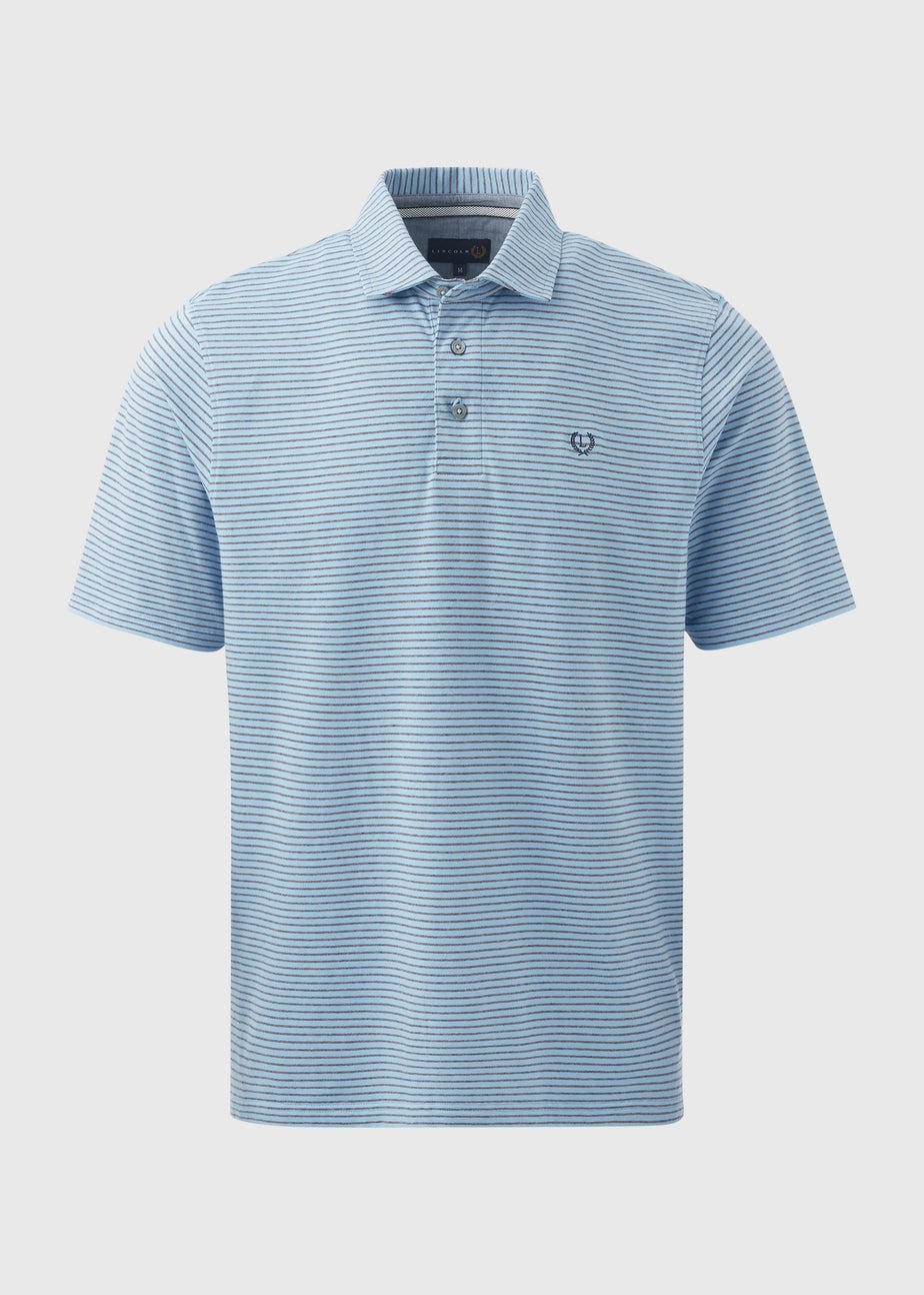 Lincoln Blue Fine Stripe Super Soft Polo Shirt