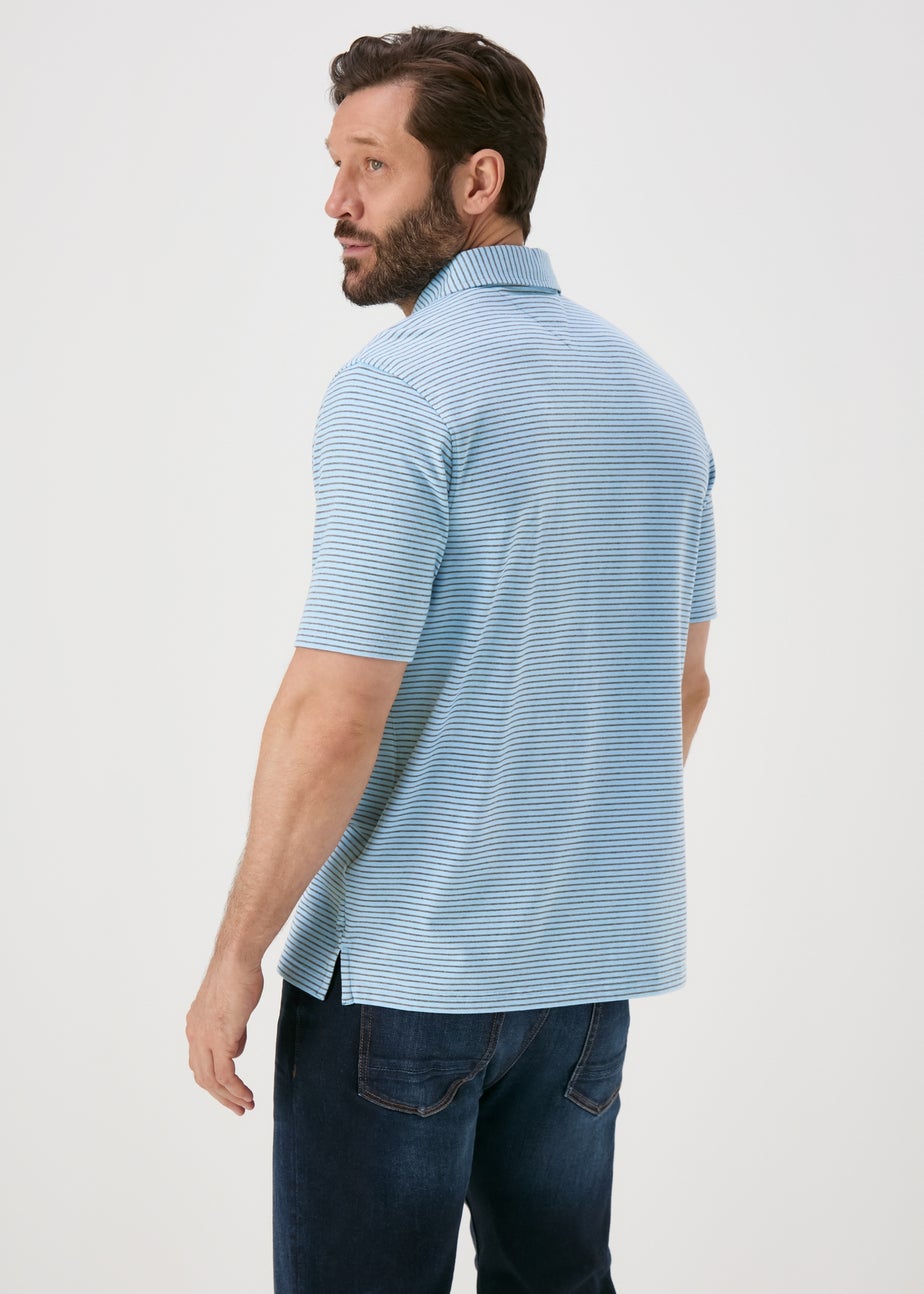 Lincoln Blue Fine Stripe Super Soft Polo Shirt