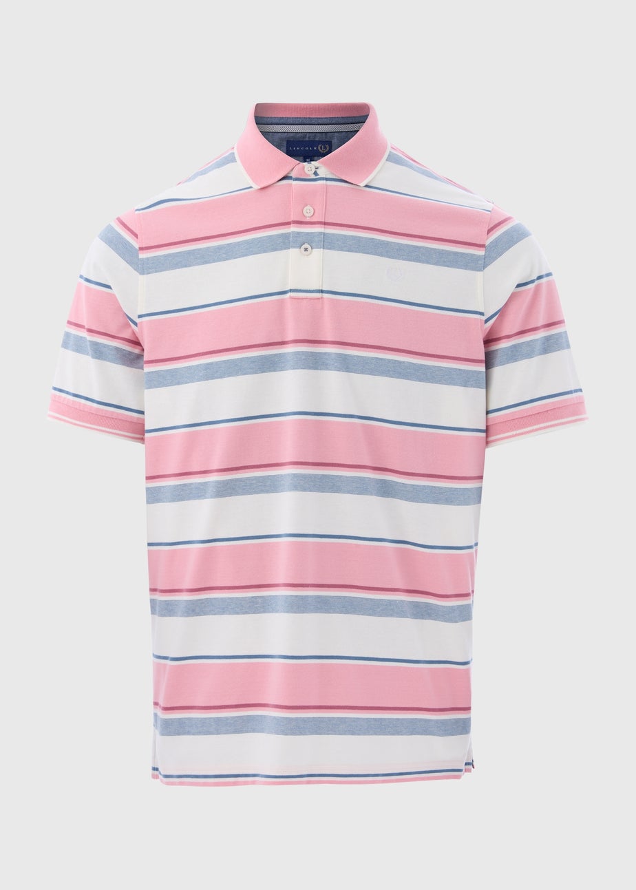Lincoln Pink Multicolour Stripe Polo Shirt
