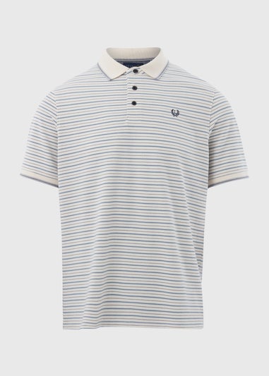 Lincoln Ecru Popcorn Stripe Polo Shirt