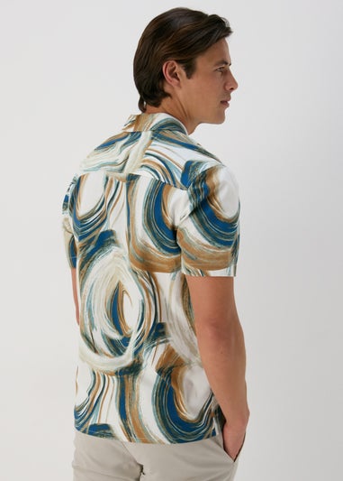 Ecru Abstract Swirls Shirt