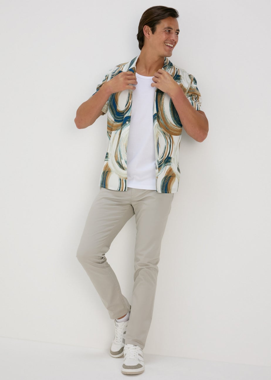 Ecru Abstract Swirls Shirt