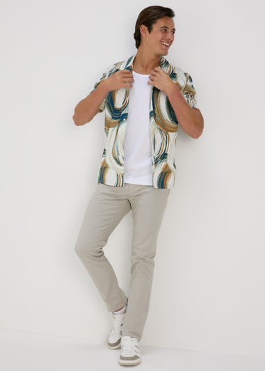 Ecru Abstract Swirls Shirt