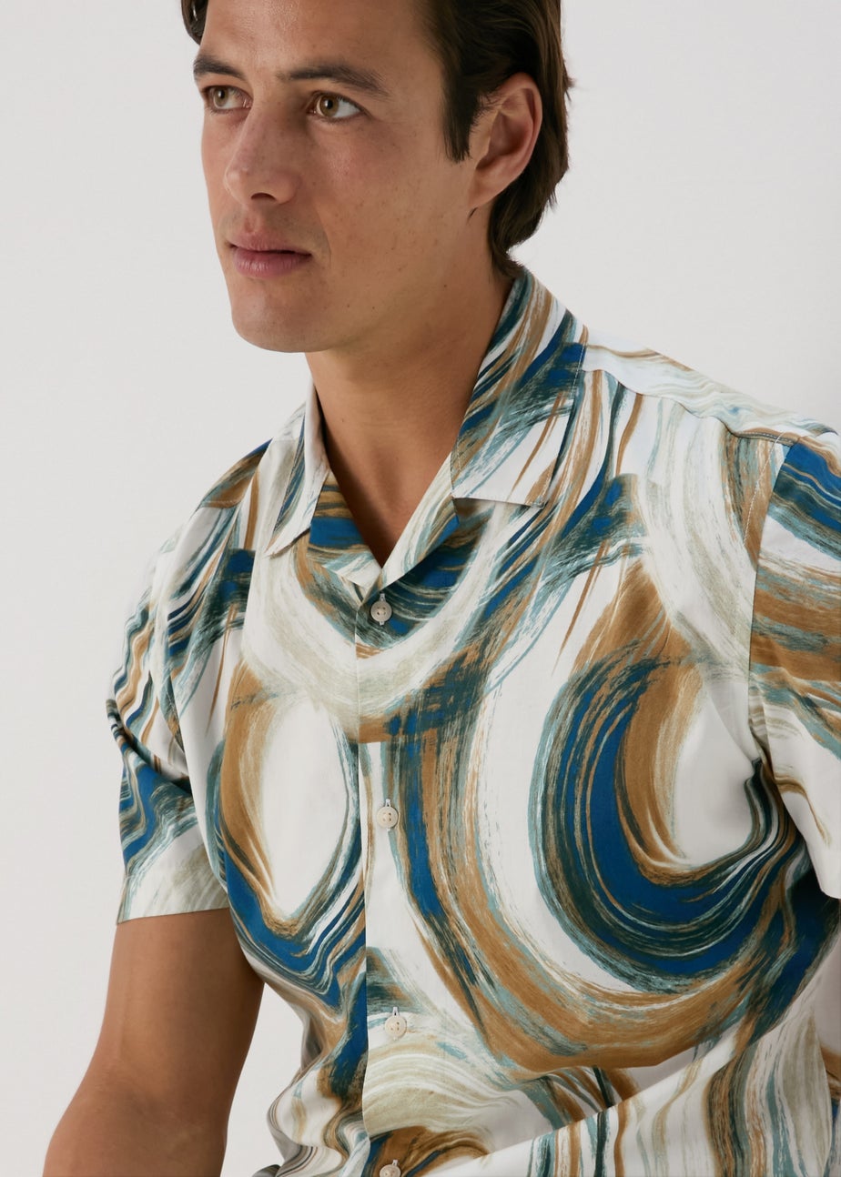 Ecru Abstract Swirls Shirt