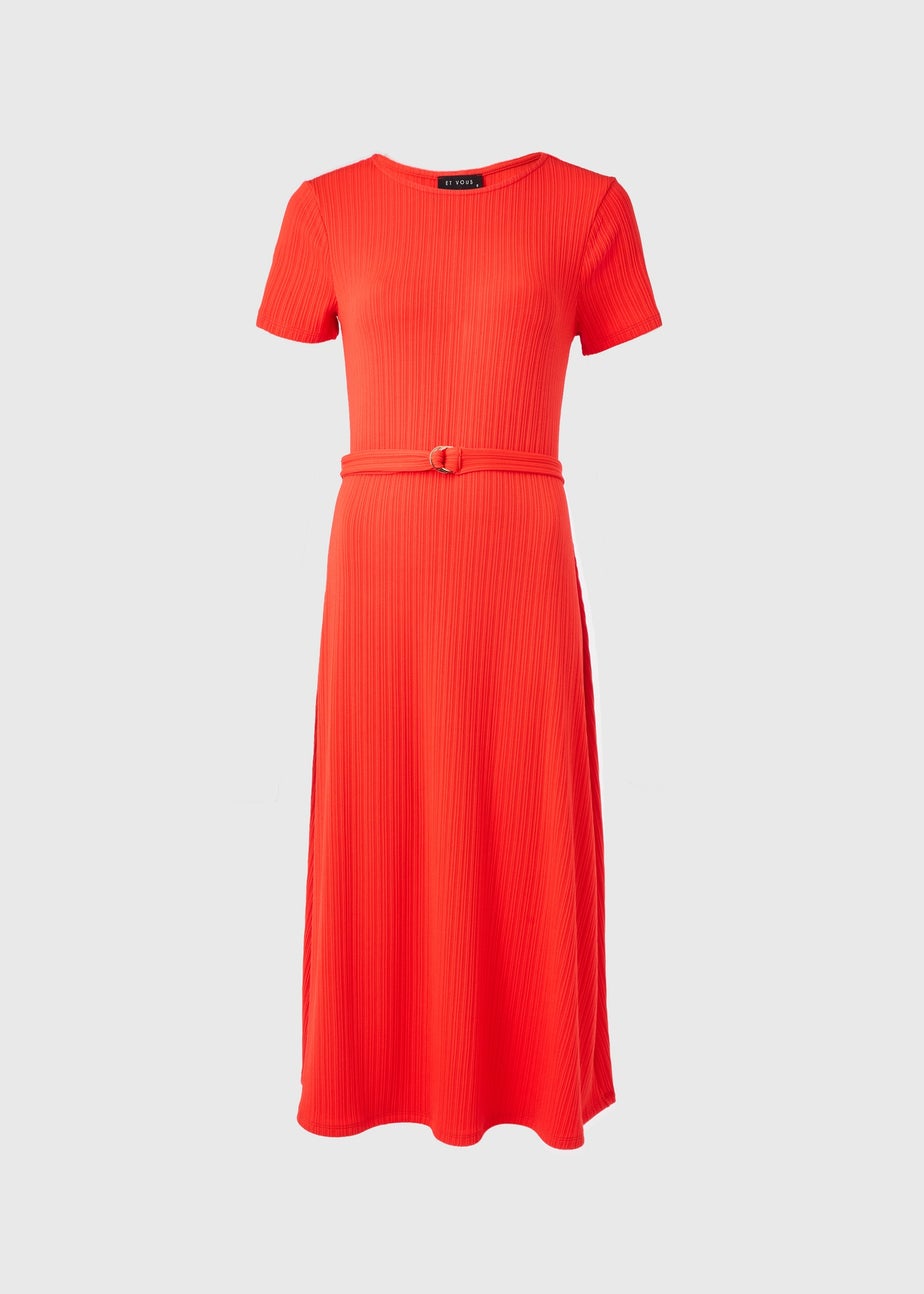 Et Vous Red Jersey Midi Dress