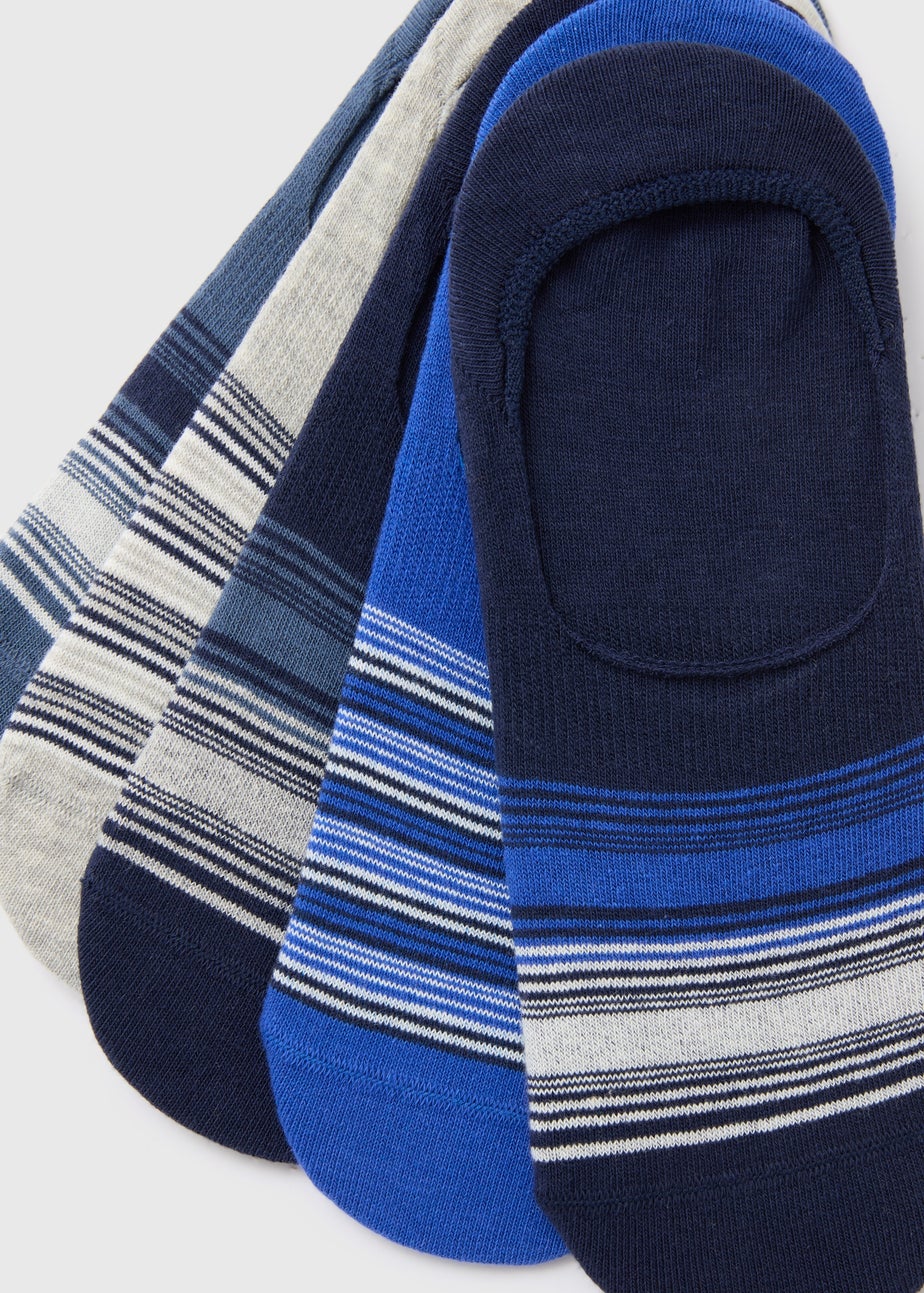 5 Pack Blue Invisible Socks