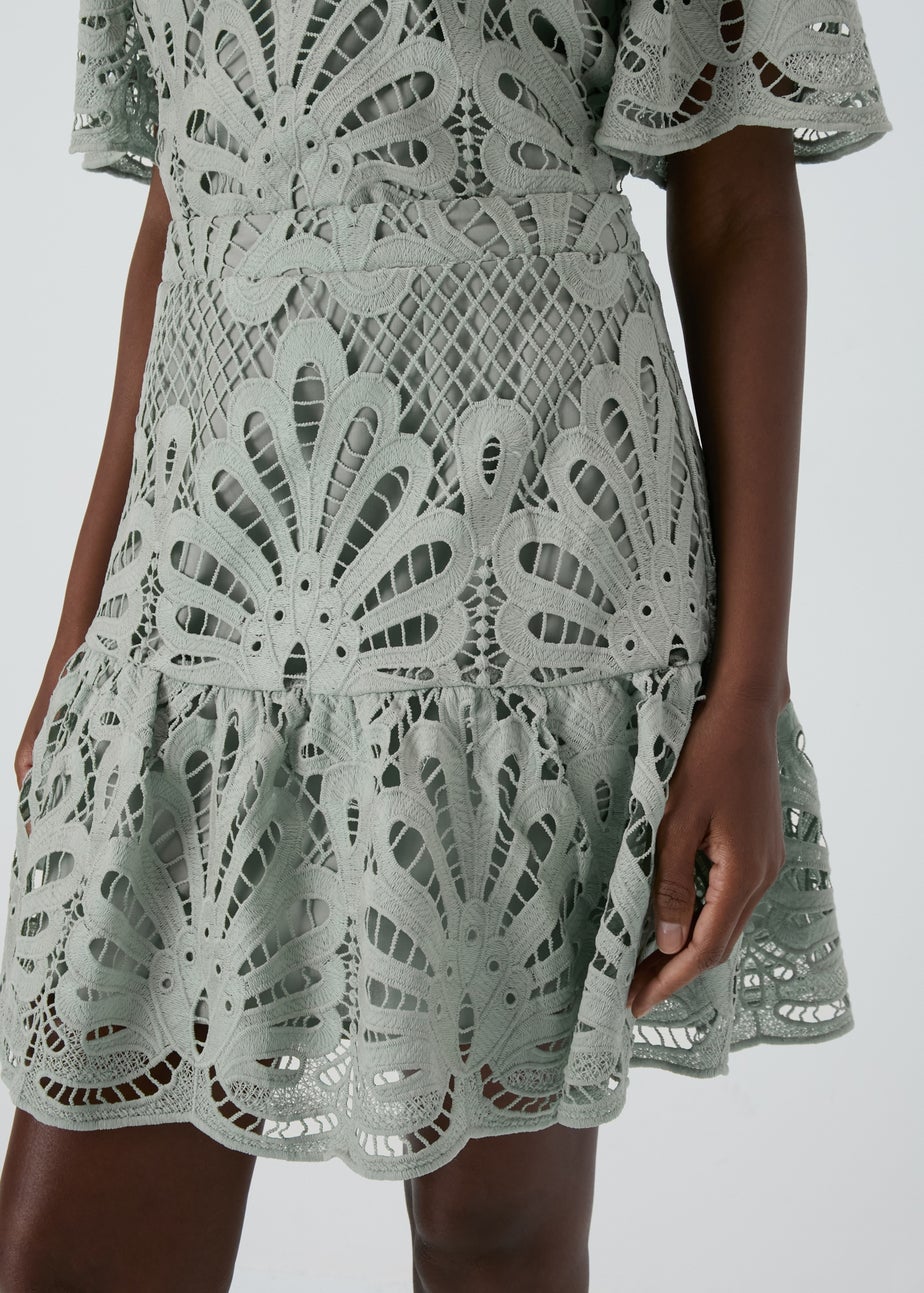 Et Vous Mint Lace Mini Skirt