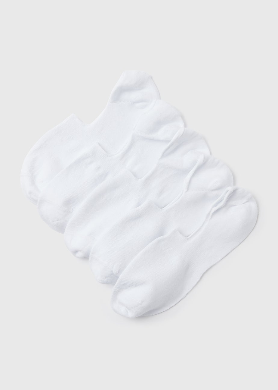 5 Pack White Invisible Socks