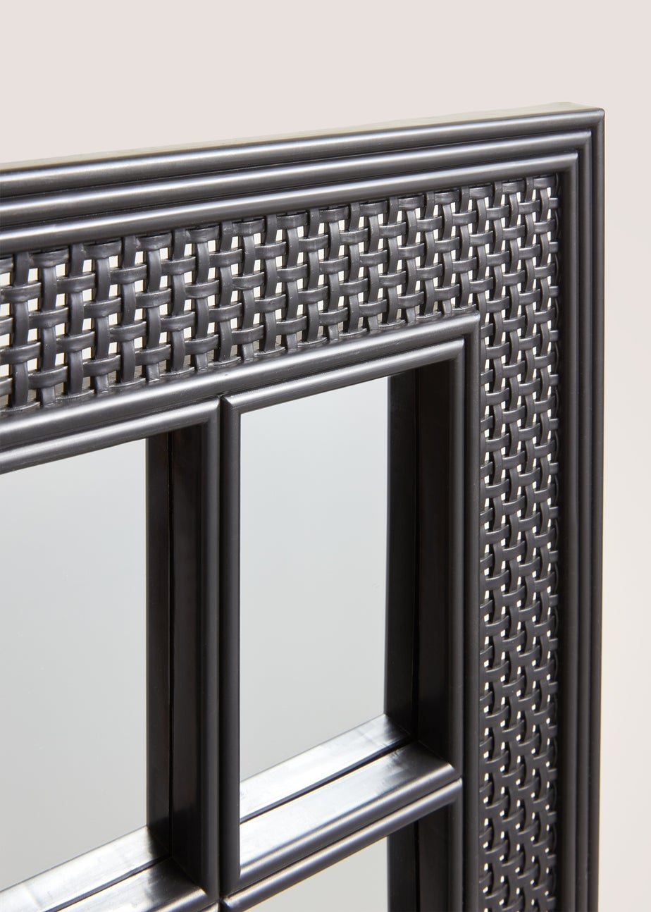 Black Rattan Effect Mirror