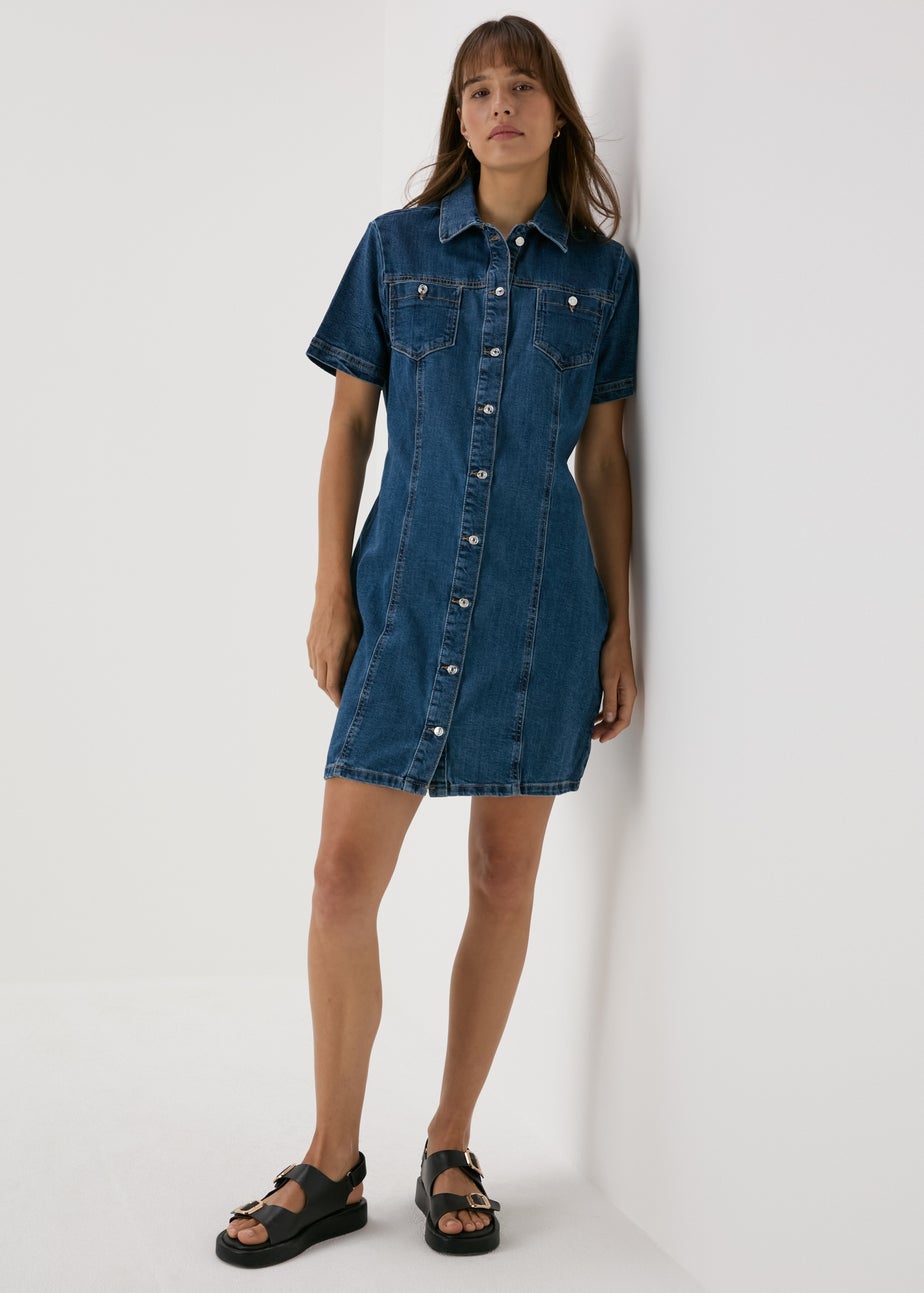 Dark Wash Denim Utility Dress