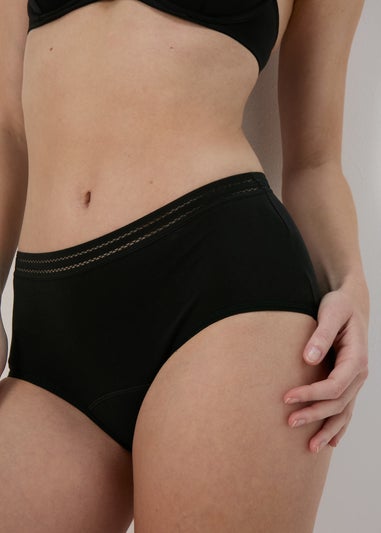 2 Pack Black Period Full Briefs