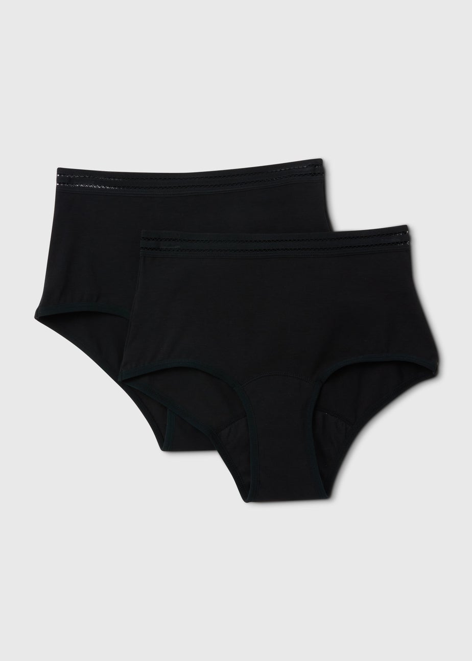 2 Pack Black Period Full Briefs