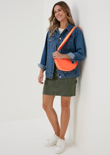 Orange Nylon Moon Bag