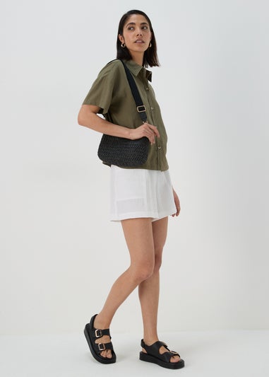 Khaki Linen Short Box Shirt