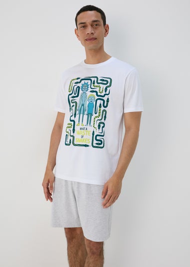 Rick & Morty White Short Set