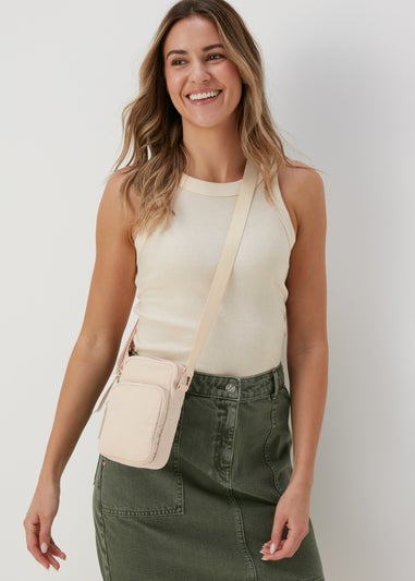 Natural Cross Body Phone Bag