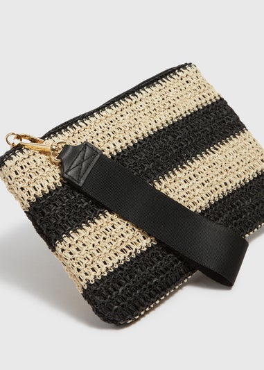 Black Mono Wristlet Clutch