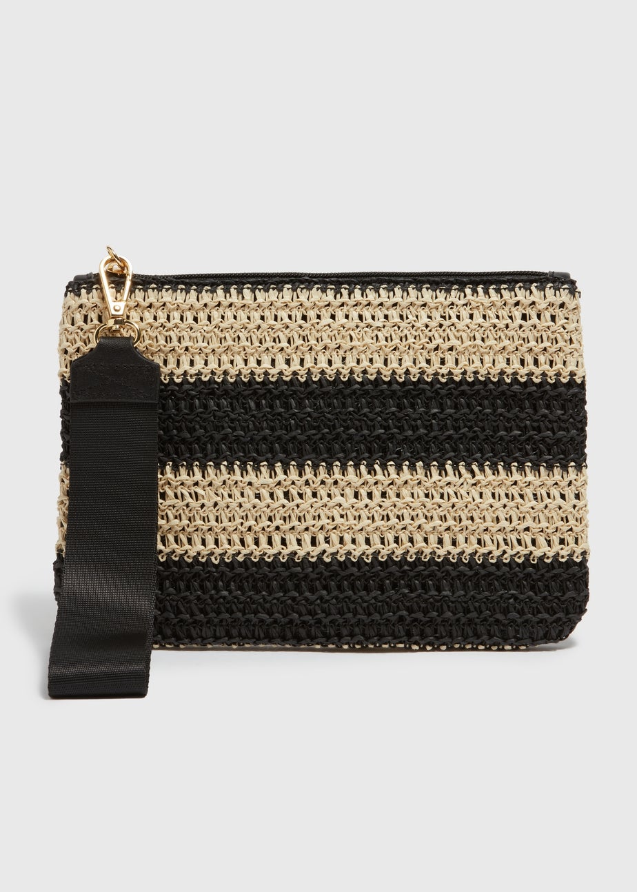 Black Mono Wristlet Clutch