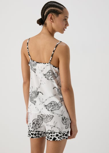 Cream Animal Print Viscose Cami Pyjama Top