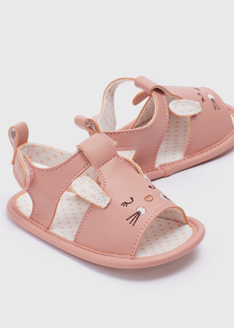 Baby Pink Novelty Bunny Sandals (Newborn-18mths)