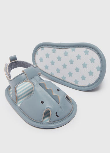 Baby Blue Novelty Shark Sandals (Newborn-18mths)