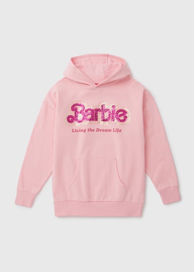 Barbie Pink Slogan Hoodie (4-11yrs)