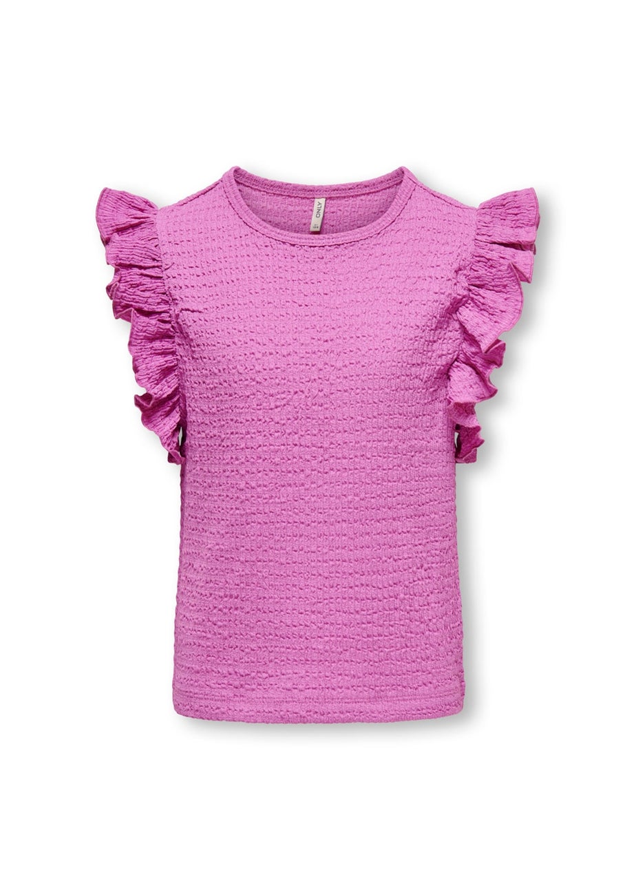 ONLY Girls Pink Frill Top (5-13yrs)
